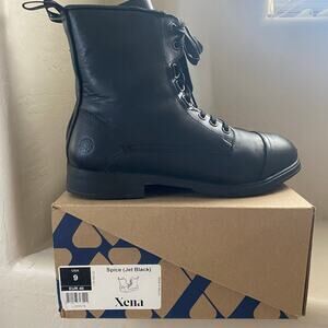 Xena Spice Lace Up Steel Toe Work Boots Womens Size 9 Jet Black Safety Boot